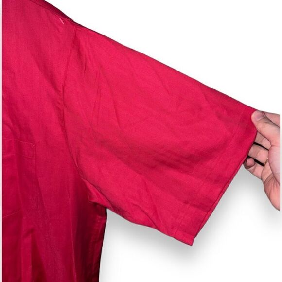 NWT Daniel Cremiux Supima Cotton Red S/S Camp Collar Button Down Size XL - Picture 10 of 12